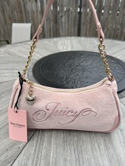 Juicy Couture Raising Star Shoulder Bag Pink Diamond Y2K Velour