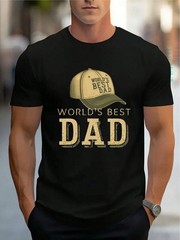 Men’s World’s Best Dad Men’s Tee, Vintage Graphic Short Sleeve Shirt for Father