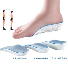 2× Comfort Boost Height Increase Insoles Arch Support Invisible Heel Lift Pads