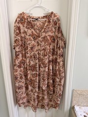 Torrid Lexie Blouse Babydoll Chiffon Tunic Floral Hi Lo Semi Sheer Size 5