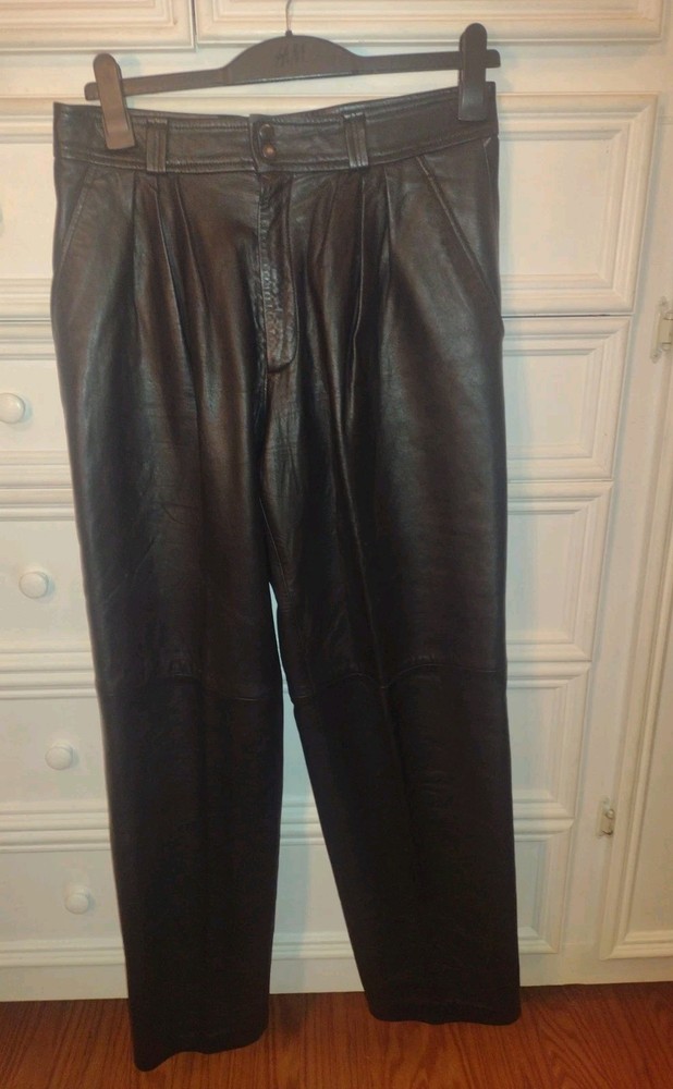 Michael Hoban North Beach Leather Pants Men’s 30×30.75 Pleated Lined Vintage