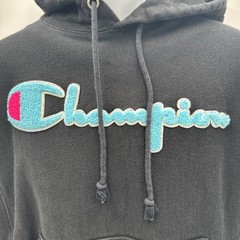 Champion Reverse Weave Hoodie Adult Sz Sm Black Neon Blue Pink Retro Sweatshirt