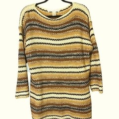 The Limited Sweater Fall Browns & Beige Stripes 21″ length P2P 22″ Sz M