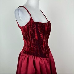 Jessica McClintock x Cache 90’s Vintage Velvet Satin Dress Size 10 Whimsygoth