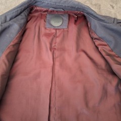 Common People Double Breasted Trench Coat 2XL Chest 48″ Navy Men’s Full Button F