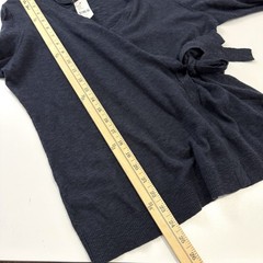 Lane Bryant Sweater Women’s 10/12 Navy Blue Cotton Rayon Blend Faux Wrap Tie
