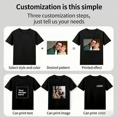 Personalized T-Shirt Custom Photo Text Logo Gift Unisex Cotton S-3XL Fast Ship