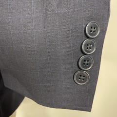 Calvin Klein Blazer Jacket Mens 40R Navy Blue Check Polyester Double Vented