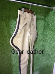 Men’s Real Soft Leather Highway Police Style CHP Uniform Sexy Motorcycle Suit