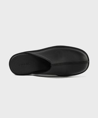 Firenze Atelier Men’s Black Cow Leather Slip-on Clogs & Mules Slippers Sandals