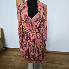 NWT Farm Rio Rose Wild Horses Long Sleeve Mini Shirt Dress with Slip Sz S