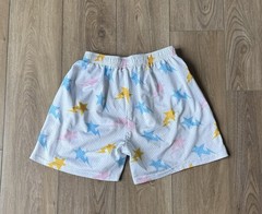 Eric Emanuel x BAPE EE Basic Shorts In White Bapesta Star/Lightning Bolt Size L