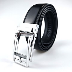 Genuine Leather Mens Ratchet Belt Belts For Men Adjustable Automatic Buckle