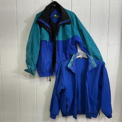 Vintage Hunt Club Jacket Mens Large Blue Teal 3-in-1 Zip Fleece Liner Ski 90s