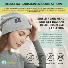 Radia Smart EMF Shield Beanie 5G RF WiFi Brain Protection Slouch Cap – Gray