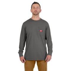 Milwaukee Men’s X-Large Gray GRIDIRON Cotton/Polyester Long-Sleeve T-Shirt