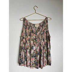 Maeve Anthropologie Ikat Pleated Button Front Sleeveless Rayon Blouse Top — 10