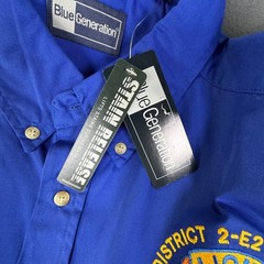 NWT Blue Generation Lions International Club Short Sleeve Shirt Mens XL