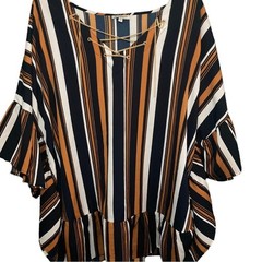 Striped Mileage Blouse With Chain Detail