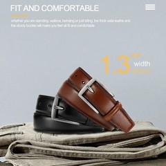 Genuine Leather Belts for Men Dress Causal Mens Belt, Many Colors 1.37inch Width