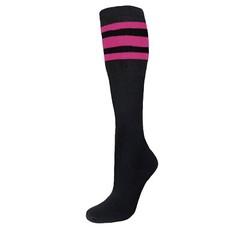 8 PAIRS BLACK STRIPED TUBE SOCKS FULL CUSHION OLD SCHOOL LONG SOCKS SIZE 10-15
