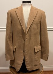 VTG Beige 100% Camel Hair 3/2 Lapel Sportcoat Sack Jacket MITUSA – 42R