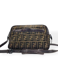 FENDI Zucca FF Canvas Shoulder Bag Brown Crossbody Bag