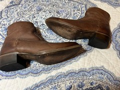 Frye Women’s Brown Leather Ankle High Boots Size 6.5, Made In Mexico