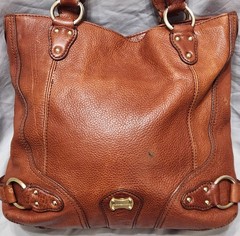 Vintage Michael Kors Astor Lg Leather Tote Bag FLAWED Rugged Work Shoulder Purse