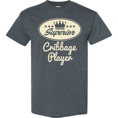 Inktastic Cribbage Player Vintage Superior T-Shirt Retro Crown Hobby Mens Tees