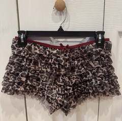 Jaded London Rhea Mesh Bloomer Micro Shorts in leopard print, size US 6