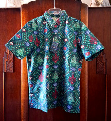 Reyn Spooner Men’s HAWAIIAN CHRISTMAS 2025″ PULLOVER Classic Fit Evergreen Shirt