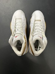 Jordan Air Jordan Retro 13 Men’s Mid Top Lace-Up Leather Sneakers White/Gold