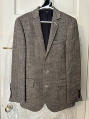 J Crew Ludlow 100% Linen Blazer 38S Beige Herringbone Jacket Sport Coat