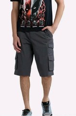 George Cargo Shorts Below The Knee Men’s 32 14” Inseam Gray Cotton Stretch