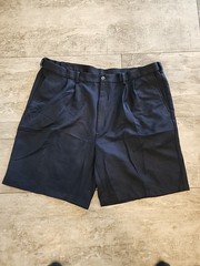 WPL 386 Big & Tall Mens Size 44 Zipper Fly Blue/Navy Chino Casual Shorts
