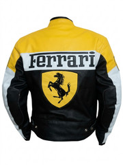 Men’s Ferrari Leather Jacket Genuine Leather Racing Motorcycle Biker Jacket