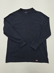 Dickies Men Navy Pocket Logo Patch Long Sleeve T-Shirt Size L Condition: Used