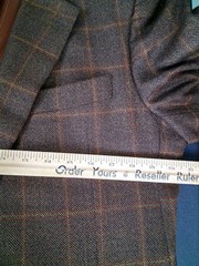 Jack Victor Wool Jacket Blazer Brown Plaid Men 42R Regular Windowpane Check