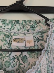 Collections Etc. Women’s Mint Floral Lightweight 2 Piece 100% Cotton Capri PJ’S