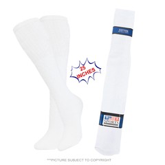 4-8-12 Tube Socks 25 Inches Long Socks Old School Cotton Socks WHITE