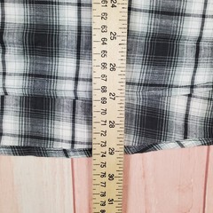 Purnell Santa Barbara Boyfriend Shirt Womens Small Black White Plaid Button Up