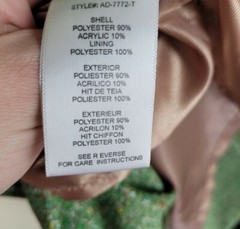NWT Aryan K. Strapless Green Tweed Dress Size Small