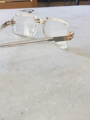 New Cazal Square 6004 004 Transparent Frame Demo Lenses Missing a BridgeScrew