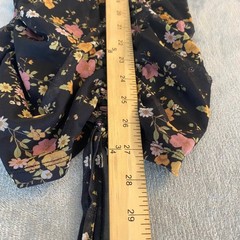 Forever 21 Knit Dress Women Medium Black Floral Ruched Mesh Bodycon V-Neck NWT