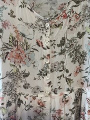 FRYE Ivory Floral Maxi Dress Pockets Lined Round Neck Sleeveless L