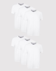 Hanes Men’s White Crewneck T-Shirt 6-Pack Undershirt Tee TAGLESS FreshIQ Comfort