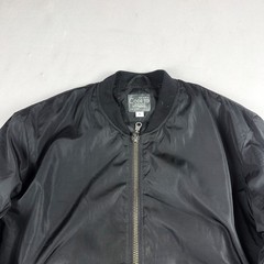Mens Vintage Black MA-1 Bomber Flight Jacket Nylon Military Utility Zip Y2K