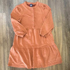Gap woman’s size S Rust Cotton blend Tiered Long Sleeve Button Front Dress