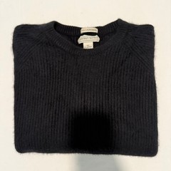 Jeffrey Banks 100% Cashmere Crewneck Sweater Women’s XXL Black Ribbed Knit
